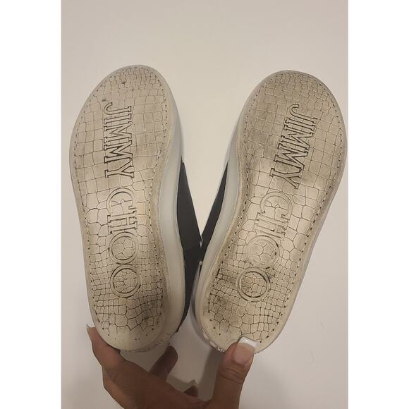 Jimmy Choo Low Top Slip-on Wingtip Style Black Adam Sneakers Size EU 41 - Picture 4 of 6